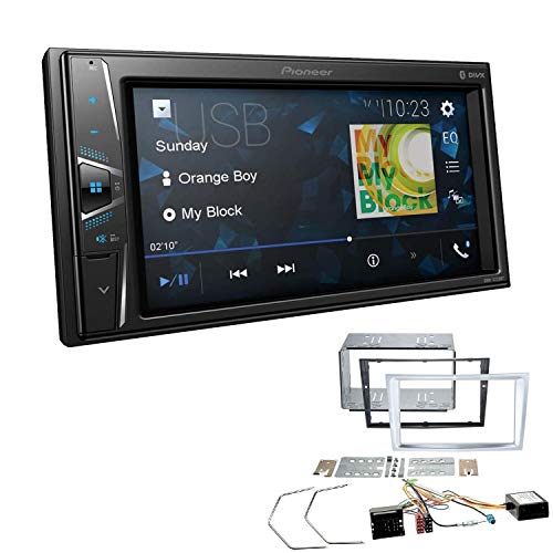 Pioneer DMH-G220BT 2-DIN Autoradio Mediacenter Bluetooth USB AUX passend für Opel Corsa D 2006-2014 matt Chrome von EHO