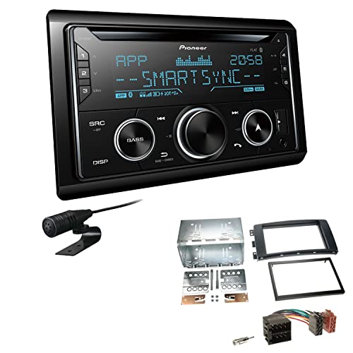 Pioneer FH-S720BT 2-DIN CD Autoradio Bluetooth kompatibel mit Apple und Android Smartphones USB passend für Smart ForTwo 2007-2010 schwarz von EHO