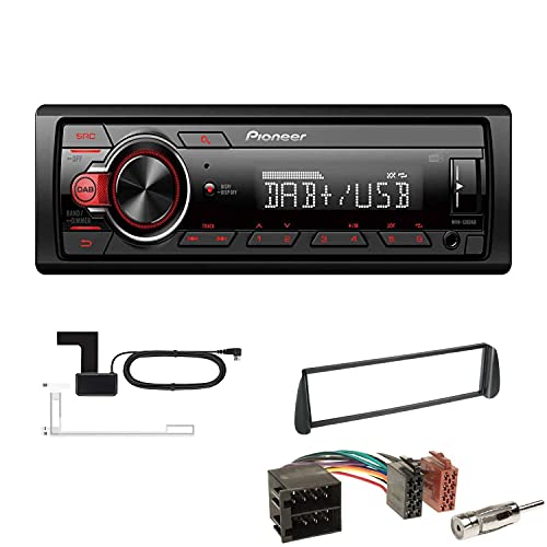 Pioneer MVH-130DAB 1 DIN Media Autoradio DAB+ Short Body USB AUX passend für Citroen Xsara und Xsara Picasso 2000-2010 schwarz von EHO