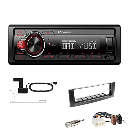 Pioneer MVH-130DAB 1 DIN Media Autoradio DAB+ Short Body USB AUX passend für Mitsubishi Colt und Colt CZC Cabriolet 2004-2009 dunkelgrau von EHO