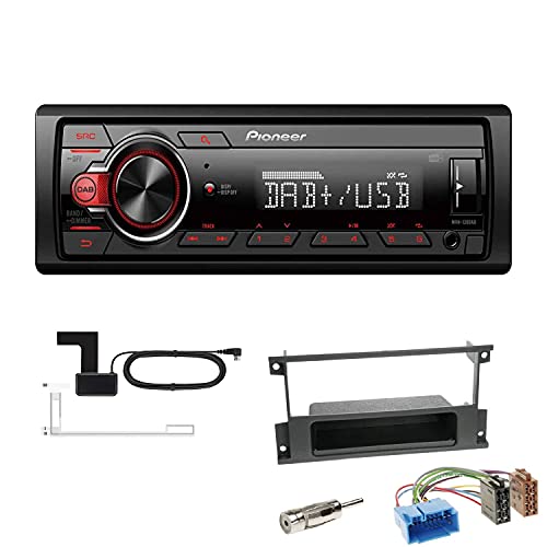 Pioneer MVH-130DAB 1 DIN Media Autoradio DAB+ Short Body USB AUX passend für Suzuki Ignis 2000-2003 schwarz von EHO
