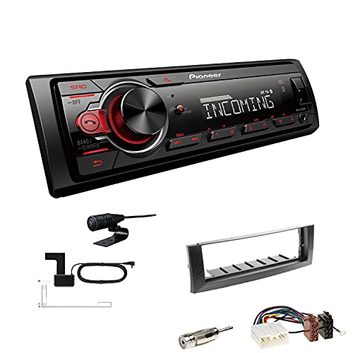 Pioneer MVH-330DAB 1 DIN Autoradio DAB+ Bluetooth USB AUX passend für Mitsubishi Colt und Colt CZC Cabriolet 2004-2009 dunkelgrau von EHO