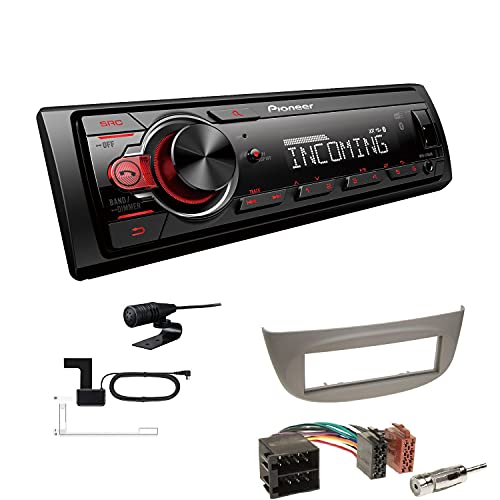 Pioneer MVH-330DAB 1 DIN Autoradio DAB+ Bluetooth USB AUX passend für Renault Twingo II 2007-2014 hellgrau von EHO