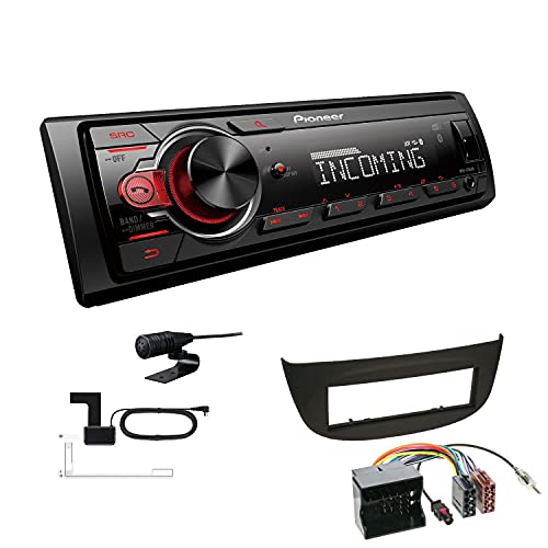 Pioneer MVH-330DAB 1 DIN Autoradio DAB+ Bluetooth USB AUX passend für Renault Twingo II 2009-2014 schwarz von EHO