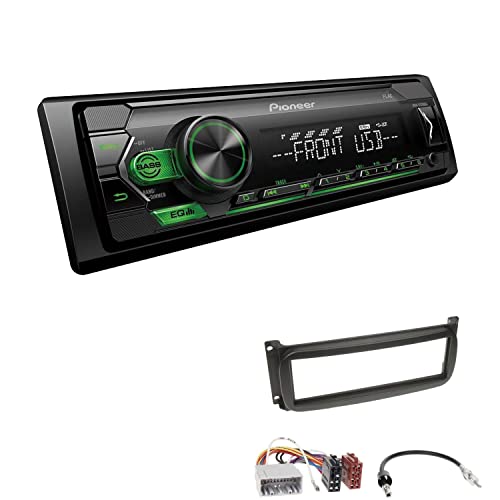 Pioneer MVH-S120UBG 1-DIN Autoradio mit grüner Beleuchtung und USB kompatibel mit Android-Smartphones inkl. Einbauset passend für Chrysler Sebring 2001-2007 schwarz von EHO