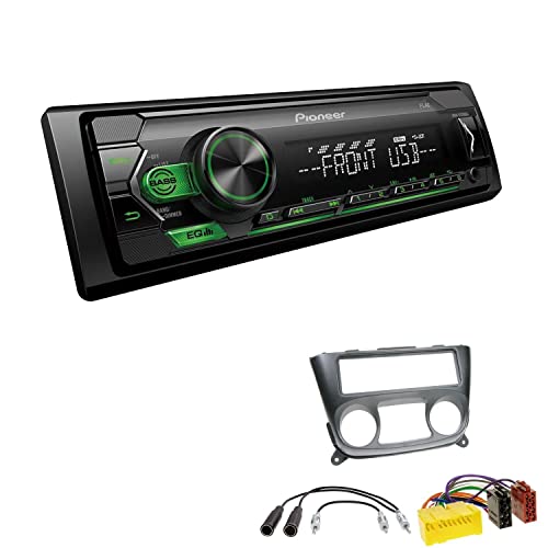Pioneer MVH-S120UBG 1-DIN Autoradio mit grüner Beleuchtung und USB kompatibel mit Android-Smartphones inkl. Einbauset passend für Nissan Almera II 2000-2006 schwarz von EHO