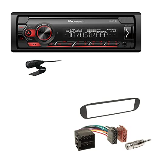 Pioneer MVH-S320BT 1-DIN Bluetooth Autoradio USB FLAC Spotify mit Einbauset passend für FIAT Barchetta 1995-2005 schwarz von EHO