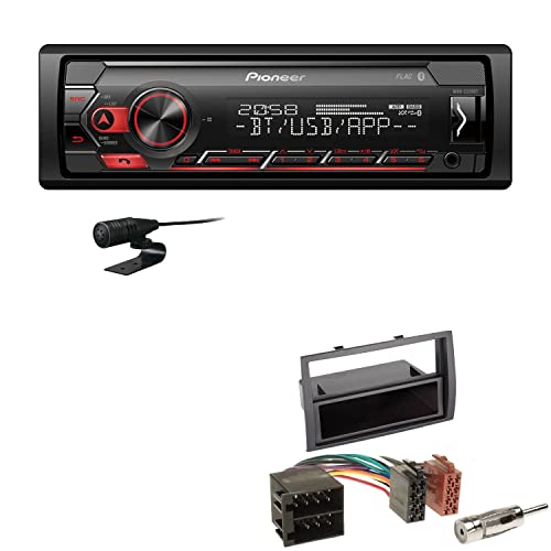 Pioneer MVH-S320BT 1-DIN Bluetooth Autoradio USB FLAC Spotify mit Einbauset passend für FIAT Ducato 2006-2011 schwarz von EHO