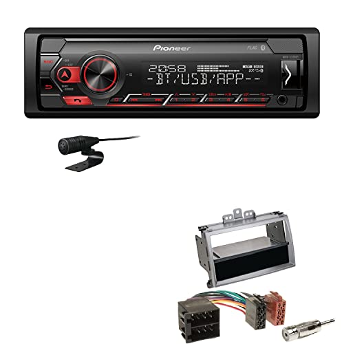 Pioneer MVH-S320BT 1-DIN Bluetooth Autoradio USB FLAC Spotify mit Einbauset passend für Hyundai i20 2009-2012 Silber von EHO