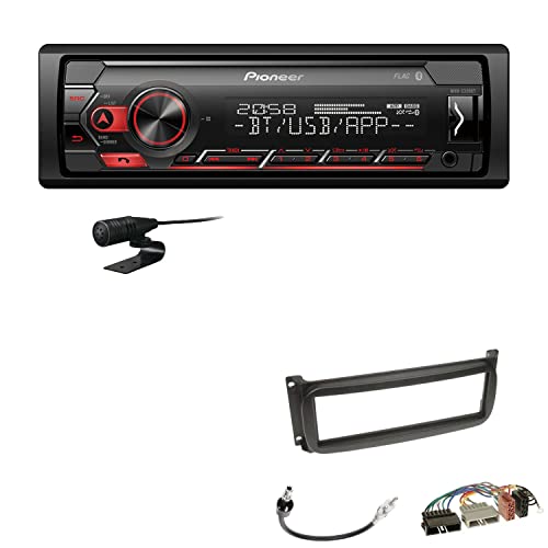 Pioneer MVH-S320BT 1-DIN Bluetooth Autoradio USB FLAC Spotify mit Einbauset passend für Jeep Grand Cherokee 1999-2001 schwarz von EHO