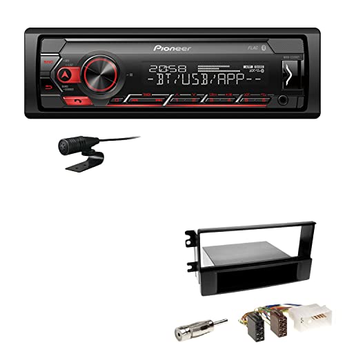 Pioneer MVH-S320BT 1-DIN Bluetooth Autoradio USB FLAC Spotify mit Einbauset passend für KIA Sportage II 2005-2008 schwarz von EHO
