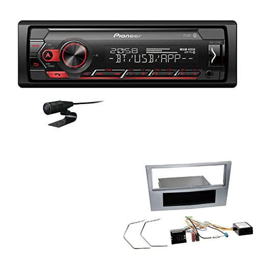 Pioneer MVH-S320BT 1-DIN Bluetooth Autoradio USB FLAC Spotify mit Einbauset passend für Opel Astra H Twin Top 2006-2010 matt Chrom inkl Canbus von EHO