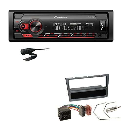 Pioneer MVH-S320BT 1-DIN Bluetooth Autoradio USB FLAC Spotify mit Einbauset passend für Opel Corsa C 2000-2004 Charcoal-metallic von EHO