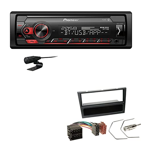 Pioneer MVH-S320BT 1-DIN Bluetooth Autoradio USB FLAC Spotify mit Einbauset passend für Opel Corsa C 2000-2004 schwarz von EHO