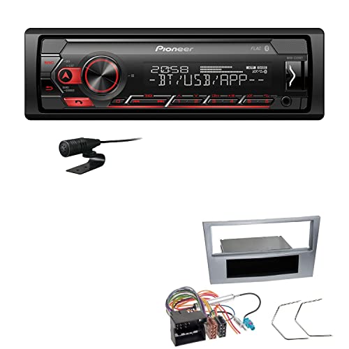 Pioneer MVH-S320BT 1-DIN Bluetooth Autoradio USB FLAC Spotify mit Einbauset passend für Opel Corsa D 2006-2014 matt Chrom von EHO