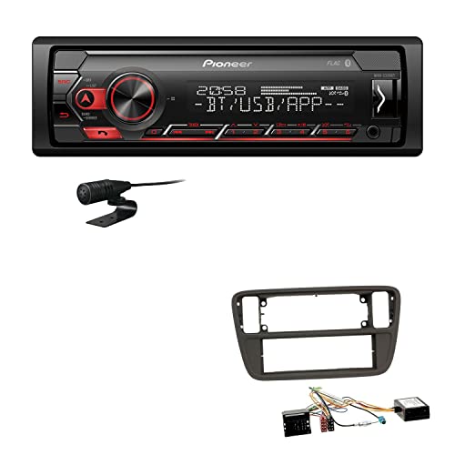Pioneer MVH-S320BT 1-DIN Bluetooth Autoradio USB FLAC Spotify mit Einbauset passend für Seat MII ab 2011 schwarz inkl Canbus von EHO