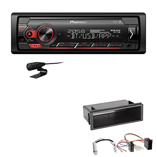 Pioneer MVH-S320BT 1-DIN Bluetooth Autoradio USB FLAC Spotify mit Einbauset passend für Volkswagen VW Bora und Bora Variant 1998-2004 schwarz von EHO