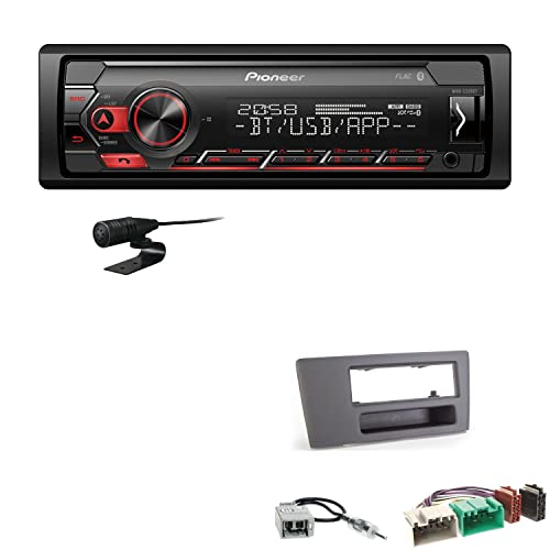 Pioneer MVH-S320BT 1-DIN Bluetooth Autoradio USB FLAC Spotify mit Einbauset passend für Volvo V70 2000-2004 schwarz von EHO