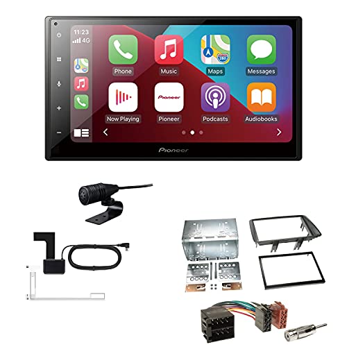 Pioneer SPH-DA160DAB 2-DIN Autoradio CarPlay Android Auto Bluetooth DAB USB passend für FIAT Panda 2003-2012 grau von EHO