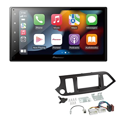 Pioneer SPH-DA360DAB 2-DIN Autoradio kompatibel mit WiFi Apple CarPlay Android Auto Bluetooth DAB+ passend für KIA Picanto ab 2011 schwarz von EHO
