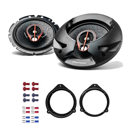 Pioneer TS-R1750S Lautsprecher mit Einbauset passend für Audi A4 B7 (8E Facelift) 2004-2008 Türen vorne/hinten 500 Watt 165mm 3 Wege Koax von EHO