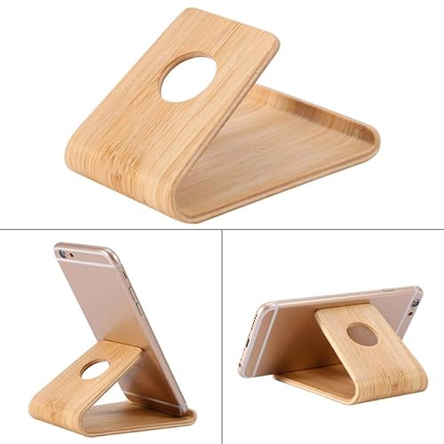 EHOTER Smartphone Ständer Holz Ständer für Ladegerät Handyhalterung Smartphone Ständer Holz Universalhalterung Kompatibel für Handy und Tablets von EHOTER