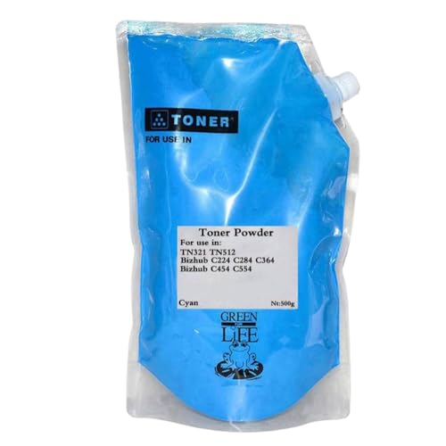 1000g kompatible TN512 TN321 Tonerpulver Nachfüllung Kompatibel mit C224 C284 C364 C454 C554 Copier Color Tinte mit Träger(Cyan 500g) von EHxCUF