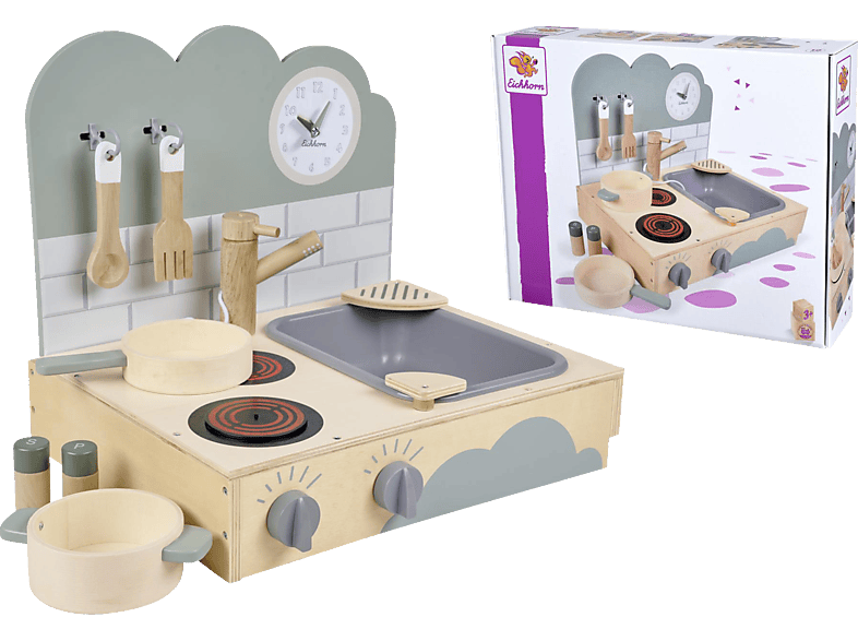 EICHHORN Kleine Tischküche Holzspielzeugset Naturfarben/ Grau EICHHORN Kleine Tischküche Holzspielzeugset Naturfarben/ Grau von EICHHORN