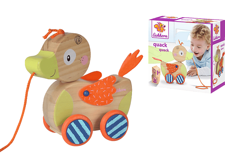 EICHHORN Nachziehtier, Ente Kleinkindspielzeug Mehrfarbig von EICHHORN