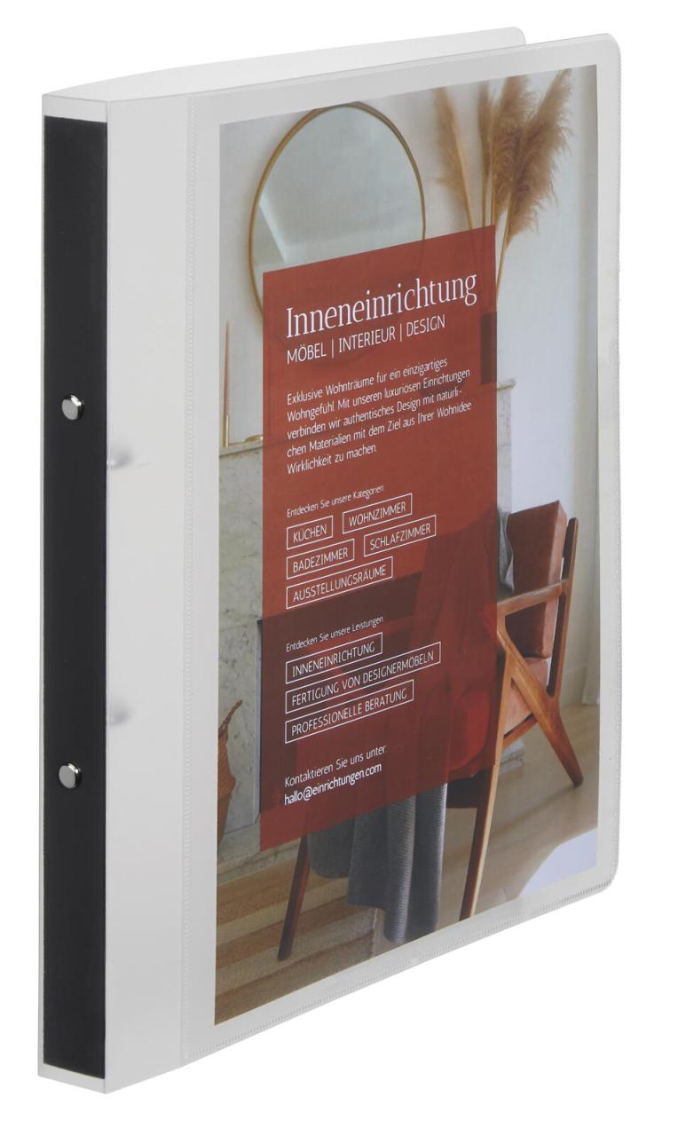 EICHNER Präsentationsringbuch 2-Ringe DIN A4 2.5 cm grau-transparent von EICHNER
