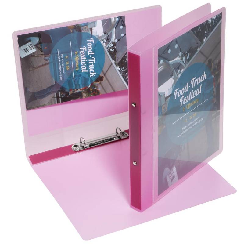 EICHNER Präsentationsringbuch 2-Ringe DIN A4 2.5 cm rot-transparent von EICHNER