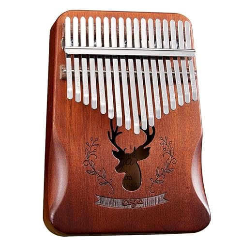 EIERFSKIOT 17 Tasten Kalimba geschnitztes Hirsch Daumenklavier mit Stimmhämmern für Kinder, Erwachsene, Anfänger von EIERFSKIOT