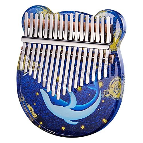 EIERFSKIOT Kalimba Daumenklavier mit 17 Tasten, tragbares Bären-Fingerklavier mit EVA-Gigbag für Kinder, Anfänger von EIERFSKIOT