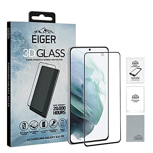 EIGER 3D Glas für Samsung Galaxy S21 FE Full Screen Premium Tempered Glass Displayschutz in Klar/Schwarz mit Reinigungsset EIGER 3D Glas für Samsung Galaxy S21 FE Full Screen Premium Tempered Glass Displayschutz in Klar/Schwarz mit Reinigungsset von EIGER