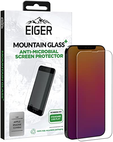 EIGER Mountain Glass + 2.5D Displayschutzfolie für iPhone 13 Mini, aus gehärtetem Glas, mit Reinigungsset EIGER Mountain Glass + 2.5D Displayschutzfolie für iPhone 13 Mini, aus gehärtetem Glas, mit Reinigungsset von EIGER