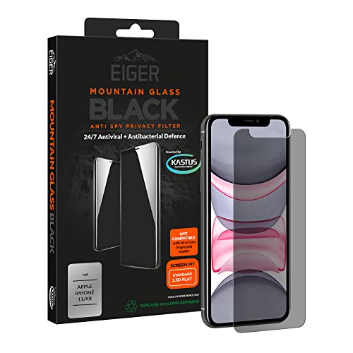 EIGER Mountain Glass Displayschutzfolie für Apple iPhone 11 / XR Super Stärke Privatsphäre Anti-Spionage-Displayschutzfolie 2.5D in Schwarz mit Reinigungsset EIGER Mountain Glass Displayschutzfolie für Apple iPhone 11 / XR Super Stärke Privatsphäre Anti-Spionage-Displayschutzfolie 2.5D in Schwarz mit Reinigungsset von EIGER