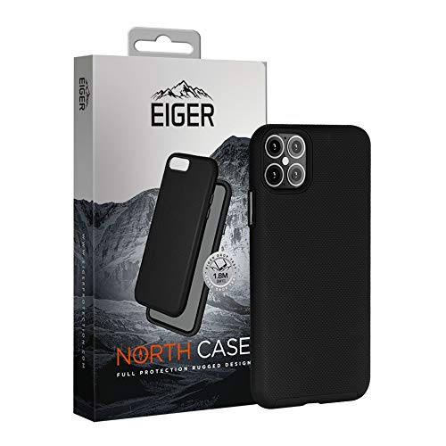 EIGER North Schutzhülle für iPhone 12 Pro Max (2020), Premium-Handyschutz, strapazierfähig, stoßfest, einfacher Zugriff, strukturiert, Mattschwarz von EIGER