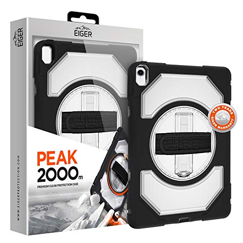EIGER Peak 2000 m Schutzhülle für Apple iPad Pro 11 (2018) robust mit 360 Grad drehbarem Ständer in schwarz/transparent von EIGER