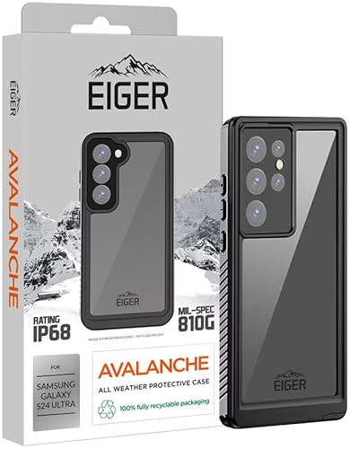 wasserdichte Hülle Geeignet für Samsung Galaxy S24 Ultra | Eiger Avalanche Hülle | Full Protect Case Wasserdicht/Staubdicht | IP68 Cover mit eingebautem Displayschutzfolie | Transparent Schwarz wasserdichte Hülle Geeignet für Samsung Galaxy S24 Ultra | Eiger Avalanche Hülle | Full Protect Case Wasserdicht/Staubdicht | IP68 Cover mit eingebautem Displayschutzfolie | Transparent Schwarz von EIGER