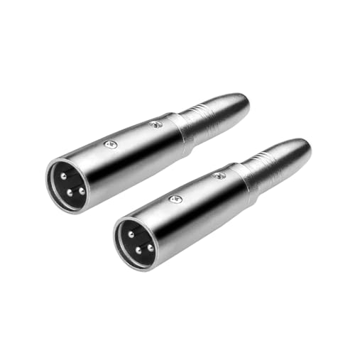 EIGHTNOO Adapter XLR auf 6,35 mm 1/4 Zoll TRS Stereo Buchse (XLR Stecker auf 6,35 mm Buchse) von EIGHTNOO