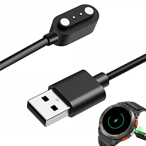 EIGIIS Magnetisches Ladekabel für Smart Watch KE5, KE3, KE2 2-poliges Schnellladekabel (2er-Pack) von EIGIIS