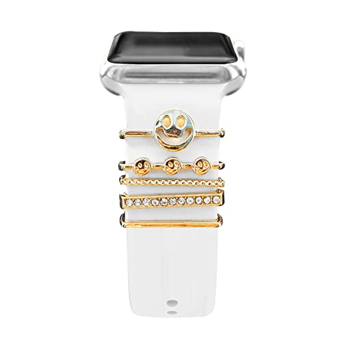 Diamant Zierring Kompatibel mit Apple Watch Silikon Armband 38mm 40mm 41mm 42mm 44mm 45mm 49mm, Armband Metallanhänger Zubehör für iWatch 8 7 6 5 4 3 2 1 SE Ultra, 10 von EIHAIHIS