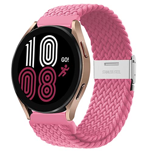 Elastisches Armband für Samsung Galaxy Watch 3 45 mm/Galaxy Watch 46mm SM R800/Gear S3, 22mm Geflochtenes Nylon Stoff Verstellbares Ersatzarmband für HUAWEI watch GT/GT 2/GT 3 46mm (Rosa) von EIHAIHIS