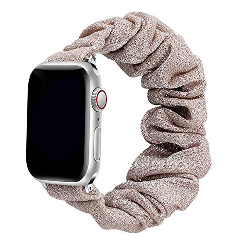 Scrunchie Elastisches Armband für Apple Watch Armband 42mm 44mm 45mm 49mm, niedlich bedrucktes Armband für Damen Stoff Uhrenarmband für iWatch Ultra SE Series 8 7 6 5 4 3 2 1 - L(Kurkuma) von EIHAIHIS