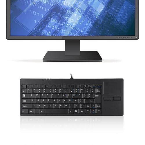 EIMSOAH Kabelgebundene USB-Touchpad-Tastatur mit 86 Tasten, Ultradünne Tastatur, mit Integriertem Touchpad-Hub-Anschluss für Desktop, Laptop, PC, Ergonomisches Tablet, Schwarz EIMSOAH Kabelgebundene USB-Touchpad-Tastatur mit 86 Tasten, Ultradünne Tastatur, mit Integriertem Touchpad-Hub-Anschluss für Desktop, Laptop, PC, Ergonomisches Tablet, Schwarz von EIMSOAH