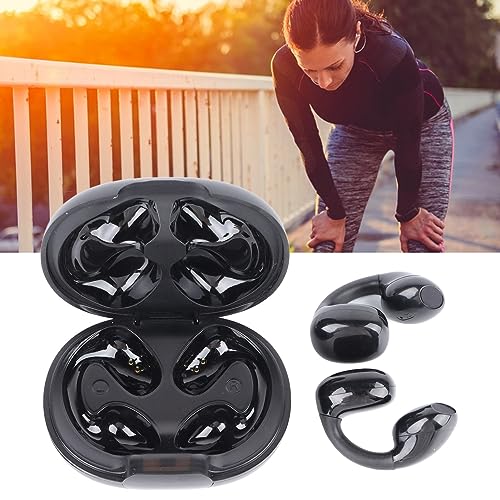 EIMSOAH Knochenleitungs-Kopfhörer mit Offenem Ohrclip, Bluetooth 5.3-Ohrhörer mit Knochenleitung, HiFi-Stereo, Kabelloser Clip-On-Ohrhörer mit Offenem Ohr für Sportunternehmen (D101) von EIMSOAH