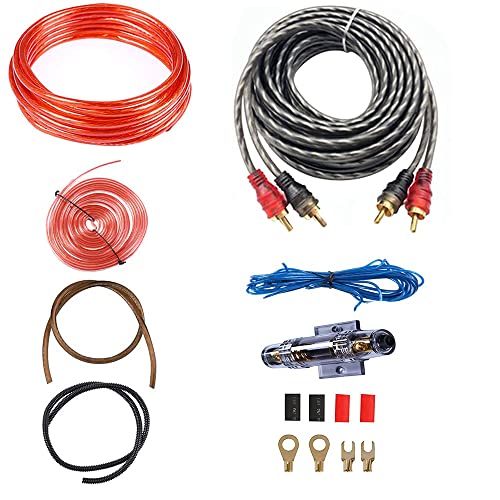 EIMZU Kabelset für Autoverstärker, 15 Stück Subwoofer Kabel Set, Verstärker Endstufe Kabel, Installations-Set Verstärker Auto, KFZ Verstärker Kabelsatz Anschluss Set 1000W, 8GA von EIMZU