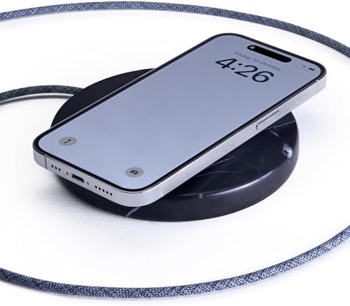Einova Classic Stone - Kabelloses Ladegerät aus echtem Marmor für Apple und Android Smartphones, kabellose Kopfhörer - Marmor Schwarz von EINOVA