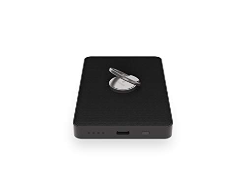 EINOVA Power Ring Induktive Powerbank mit Ringständer 1500mAh | Drahtloses Qi-Ladegerät und Power Bank für Earbuds, Apple & Android Smartphones – Schwarz von EINOVA