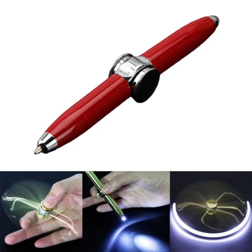 EIRZNGXQ Spinning Pen, Fidget Spinner Pen mit LED-Licht, Schreibwerkzeug Praktischer Fidget Pen Beleuchtete Spitze Stift Kugelschreiber für Beleuchtung zum Schreiben im Dunkeln von EIRZNGXQ